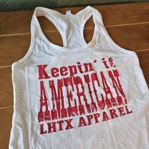 NWT,- Womens Keepin' it American Racer Back Tank Top Size Small